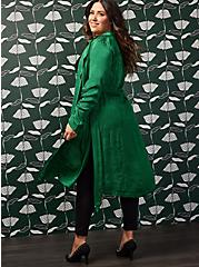 Sylvia Mollie Trench Coat - Satin Jacquard Green, GREEN, alternate