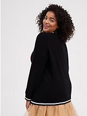 Plus Size Crew Pullover Sweater - Star Lips Black, DEEP BLACK, alternate