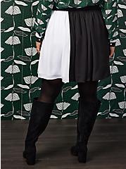 Sylvia Mollie Skater Skirt - Georgette Colorblock Black & White, BLACK  WHITE, alternate