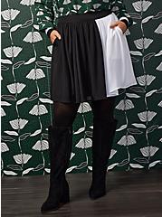 Sylvia Mollie Skater Skirt - Georgette Colorblock Black & White, BLACK  WHITE, hi-res