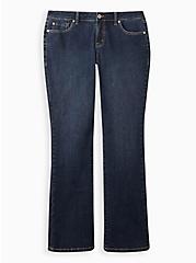 Plus Size Mid-Rise Slim Boot Jean - Vintage Stretch Dark Wash, SANDED RINSE, hi-res
