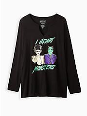 Love Monsters Top - Universal Bride of Frankenstein, DEEP BLACK, hi-res