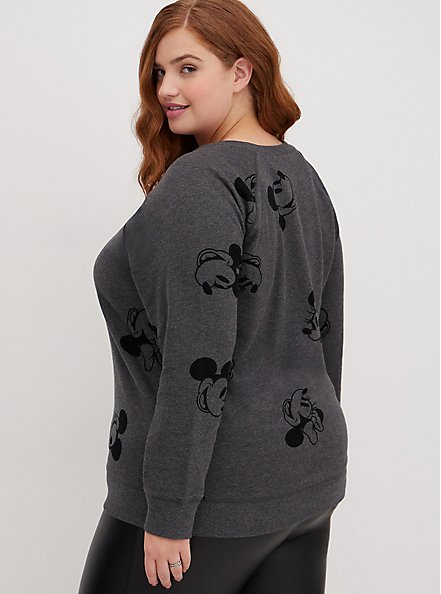 Sweatshirt - Disney Mickey & Minnie Mouse, GREY  BLACK, alternate