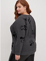 Plus Size Sweatshirt - Disney Mickey & Minnie Mouse, GREY  BLACK, alternate