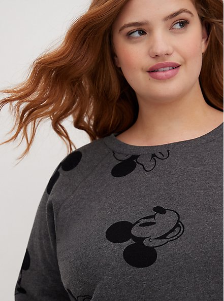 Sweatshirt - Disney Mickey & Minnie Mouse, GREY  BLACK, alternate