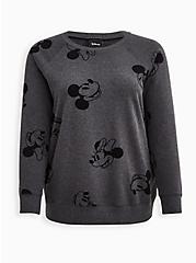 Plus Size Sweatshirt - Disney Mickey & Minnie Mouse, GREY  BLACK, hi-res