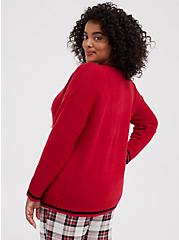 Crew Pullover Sweater - Cat Red, RED, alternate
