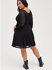 Fit & Flare Mini Dress - Lace Black, DEEP BLACK, alternate
