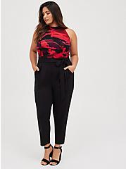 Plus Size Jumpsuit - Red & Black, RED  BLACK, alternate