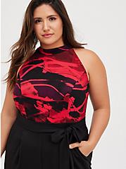 Plus Size Jumpsuit - Red & Black, RED  BLACK, alternate