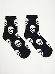 Plus Size Crew Sock - Cozy Skull Black, MULTI, hi-res