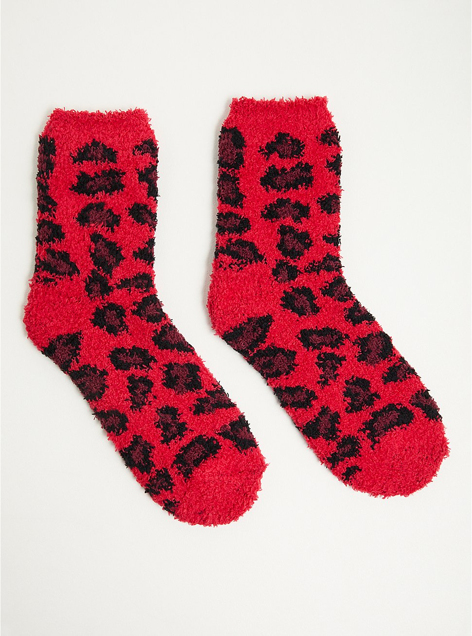 Plus Size Crew Sock - Cozy Leopard Pink, MULTI, hi-res