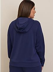Cupro Long Sleeve Active Hoodie Sweatshirt, PEACOAT, alternate