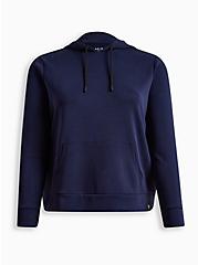 Cupro Long Sleeve Active Hoodie Sweatshirt, PEACOAT, hi-res