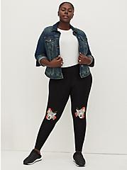 Plus Size Premium Legging with Pockets - Cheetah Knee Print Black, BLACK, hi-res