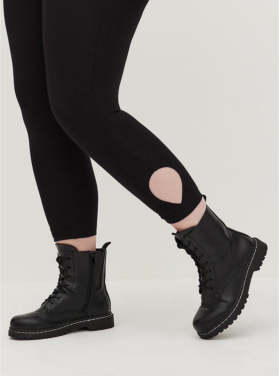 Plus Size Crop Premium Legging - Surplice Keyhole Side Detail Black, BLACK, hi-res
