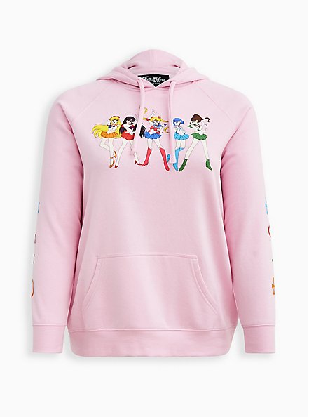 Plus Size Hoodie - Cozy Fleece Sailor Moon Pink, PINK, hi-res