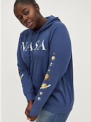 Plus Size NASA Relaxed Fit Hoodie - Cozy Fleece Blue, BLUE, alternate