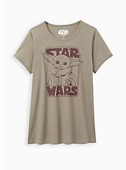 Plus Size Classic Fit Ringer Tee - Star Wars The Child Olive, DEEP DEPTHS, hi-res