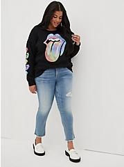 Tunic Sweatshirt - Cozy Fleece Rolling Stones Black, DEEP BLACK, alternate