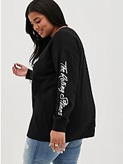 Plus Size Tunic Sweatshirt - Cozy Fleece Rolling Stones Black, DEEP BLACK, alternate