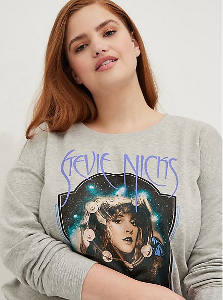 Plus Size Stevie Nicks Tunic Sweatshirt - Cozy Fleece Grey, MEDIUM HEATHER GREY, hi-res