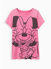 Plus Size Tunic Tee - Cotton Mineral Wash Minnie Mouse Pink, PINK, hi-res