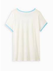 Plus Size Classic Fit Ringer Tee - The Smurfs Ivory, MARSHMALLOW, alternate