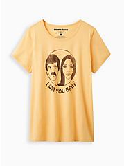 Plus Size Classic Fit Ringer Tee - Sonny & Cher Gold, GOLD, hi-res