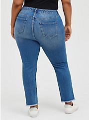 Plus Size High Rise Straight Jean - Premium Classic Denim Medium Wash, BLUE BLAZER, alternate