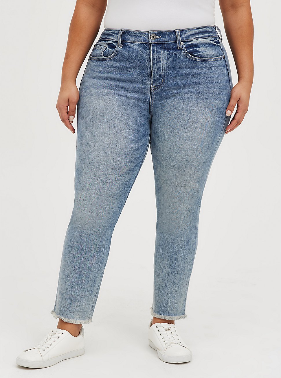 Plus Size High-Rise Straight Jean - Premium Classic Denim Light Wash, LAUREL CANYON, hi-res