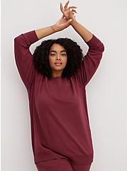 Plus Size Raglan Sweatshirt - Ultra Soft Fleece Wine, PURPLE, alternate