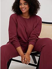 Plus Size Raglan Sweatshirt - Ultra Soft Fleece Wine, PURPLE, hi-res