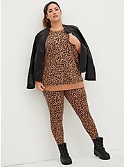 Plus Size Raglan Sweatshirt - Ultra Soft Fleece Leopard, LEOPARD, alternate