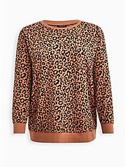 Plus Size Raglan Sweatshirt - Ultra Soft Fleece Leopard, LEOPARD, hi-res