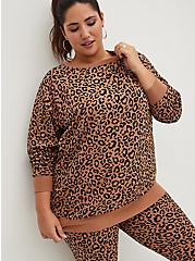 Plus Size Raglan Sweatshirt - Ultra Soft Fleece Leopard, LEOPARD, hi-res