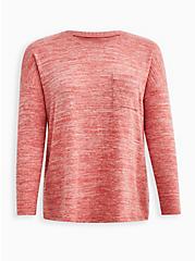 Plus Size Drop Shoulder Relaxed Tee - Super Soft Plush Cranberry, RED, hi-res