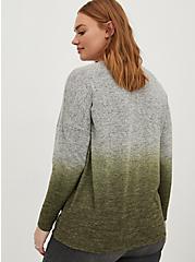 Plus Size Drop Shoulder Relaxed Tee - Super Soft Plush Olive Dip Dye, OTHER PRINTS, alternate