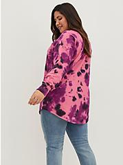 Tunic Sweatshirt - Cozy Fleece Tie-Dye Pink, OTHER PRINTS, alternate
