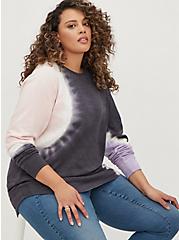 Tunic Sweatshirt - Cozy Fleece Tie-Dye Pink & Black, OTHER PRINTS, alternate