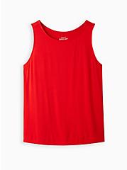 Plus Size High Neck Tank - Super Soft Red, RED, hi-res