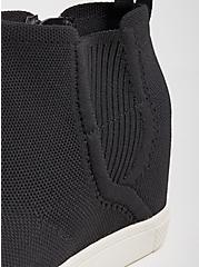 Sneaker Wedge - Black Stretch Knit (WW), BLACK, alternate