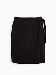 Mini Skirt - Ultra Soft Fleece Side Tie Black, DEEP BLACK, hi-res
