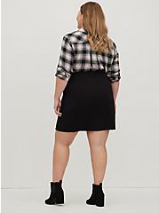 Plus Size Mini Skirt - Ultra Soft Fleece Side Tie Black, DEEP BLACK, alternate