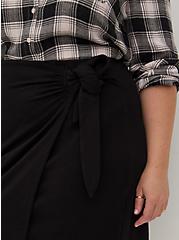 Plus Size Mini Skirt - Ultra Soft Fleece Side Tie Black, DEEP BLACK, alternate