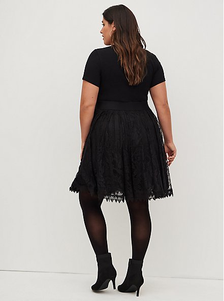 Mini Skirt - Lace Black, DEEP BLACK, alternate