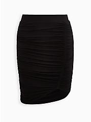 Midi Super Soft Cinched Skirt, DEEP BLACK, hi-res