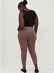 Plus Size Pocket Pixie Pant - Luxe Ponte Heather Grey Purple, HEATHER GREY, alternate