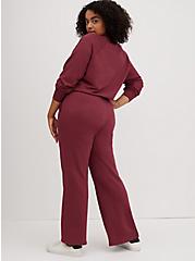 Plus Size Classic Fit Flare Pant - Ultra Soft Fleece Heather Wine, ZINFANDEL, alternate