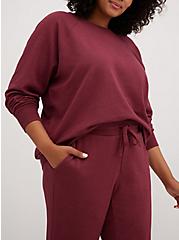 Plus Size Classic Fit Flare Pant - Ultra Soft Fleece Heather Wine, ZINFANDEL, alternate